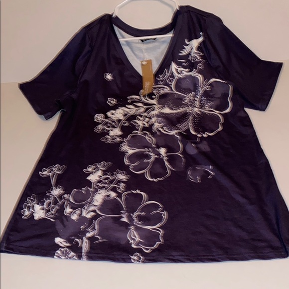 BloomChic Purple Graphic Short Sleeve Tee - Picture 1 of 6